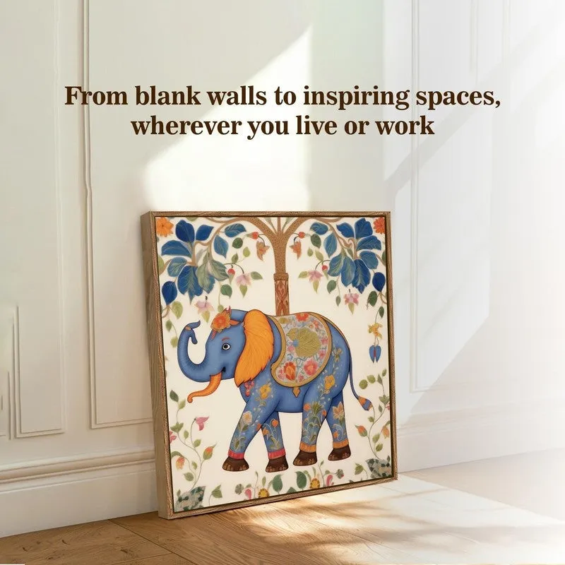 Indian Regal Tusker Canvas Wall Art With Frame media 8