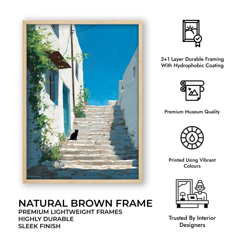 Scenic Walk Canvas Wall Painting - Brown Frame media 10