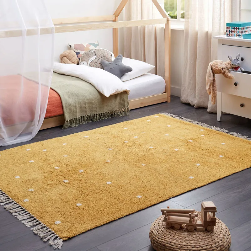 Polka Drops Tufted Cotton Area Rug - Yellow media 3