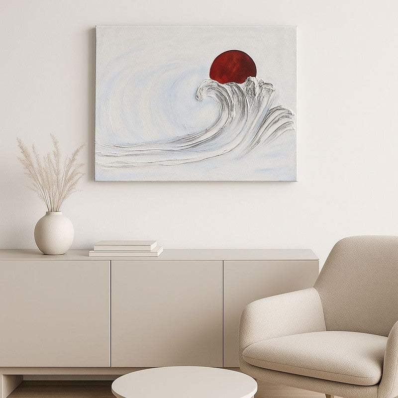 Sunset Wave Handmade Canvas Wall Painting media 10