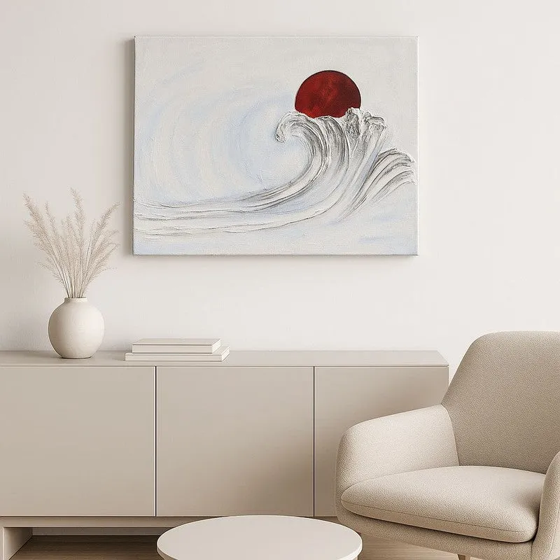 Sunset Wave Handmade Canvas Wall Painting media 10