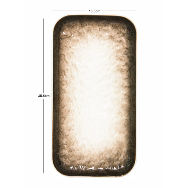 Nomura Rectangle Porcelain Platter - Brown media 4