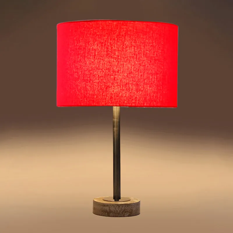 Cotin I Rodin Wooden Table Lamp - Red,Silver,White media 6