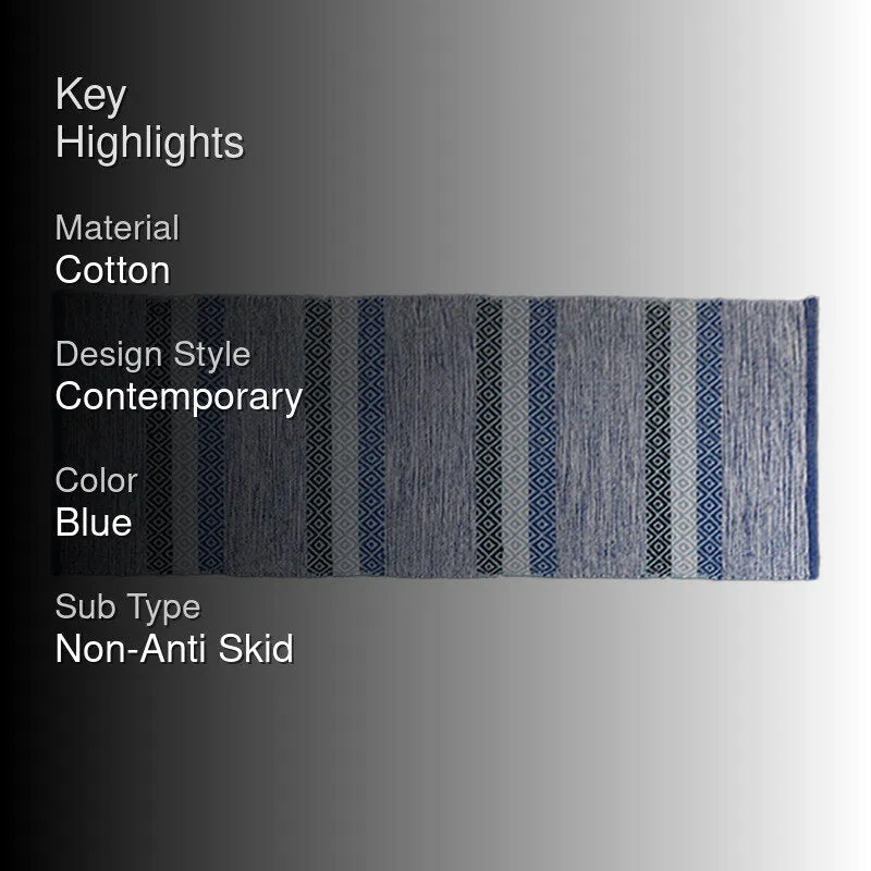 Runelle Cotton Runner Rug - Blue media 2