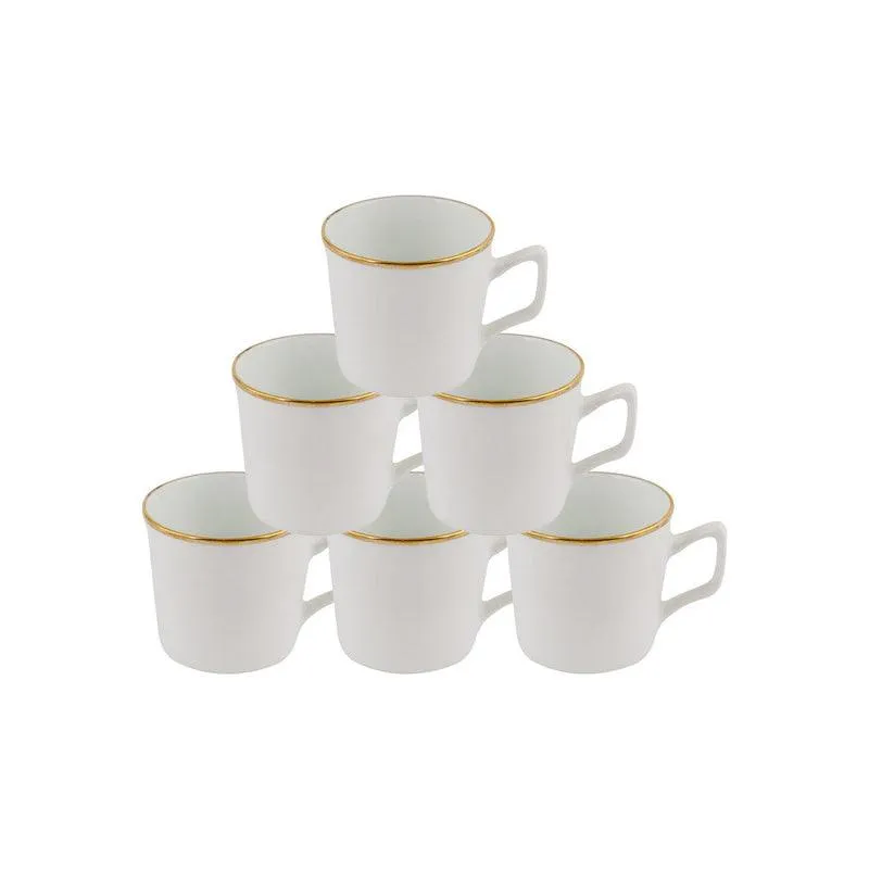 Sonaki Glanna Goldline Bone China Tea Cup (120mL Each) - Set Of Six media 4