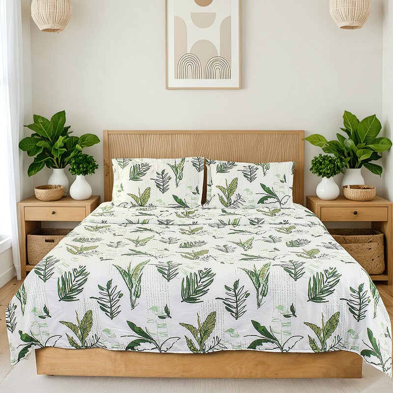 Autumn Florals Cotton Duvet Cover - Green media 6