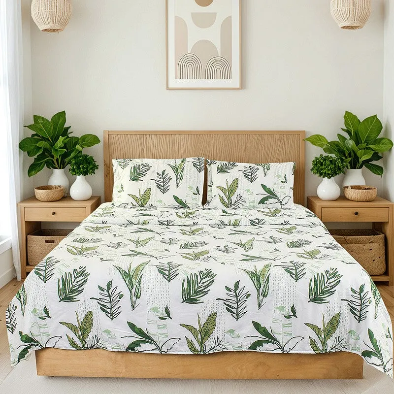 Autumn Florals Cotton Duvet Cover - Green media 6
