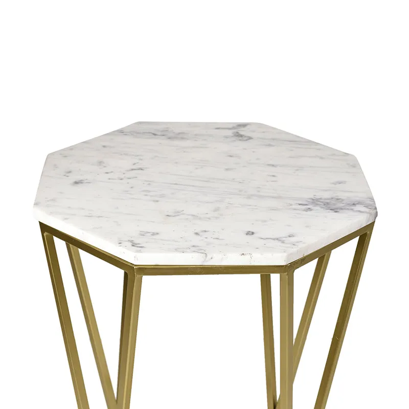 Marbihex II Marble & Iron Side Table media 5