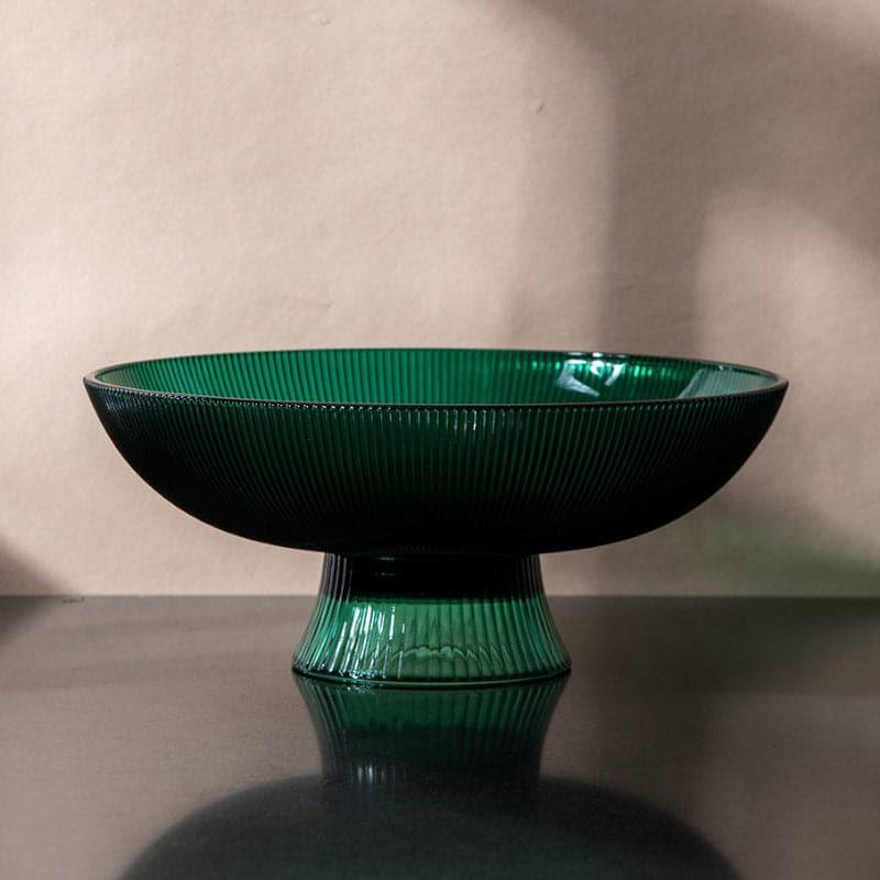Ribbed Glass Fruit Bowls - Green media 3