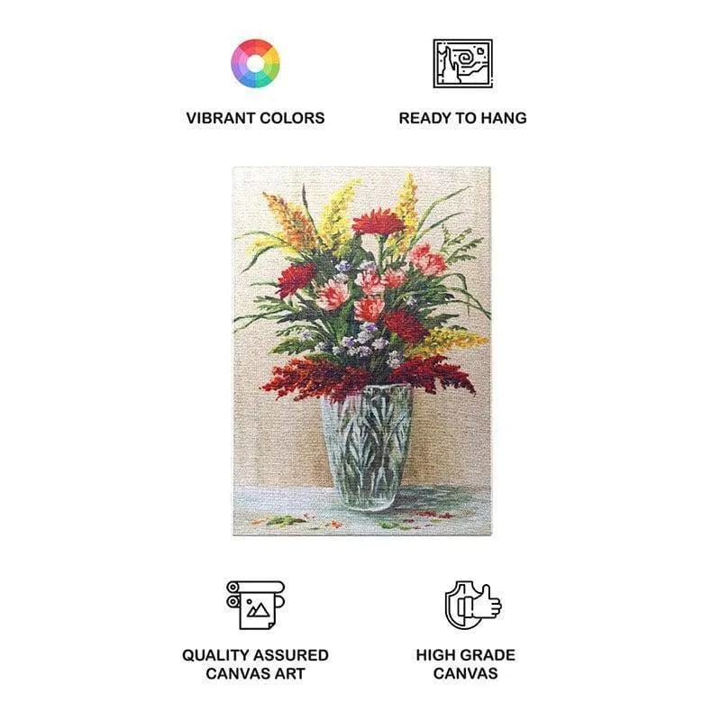 Flowers In A Crystal Vase Canvas Wall Art - Gallery Wrap media 4