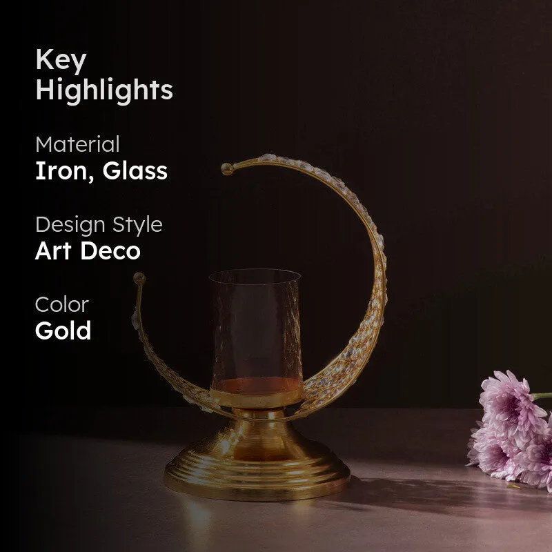 Celestial Crescent Candle Holder - Gold media 2
