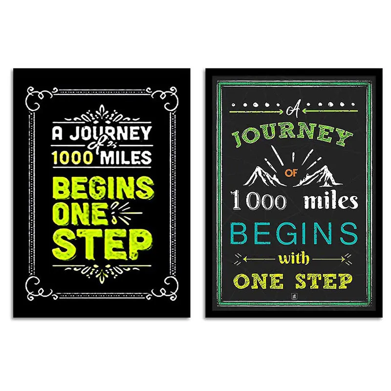 1000 Miles & One Step Wall Art - Set Of Two media 5