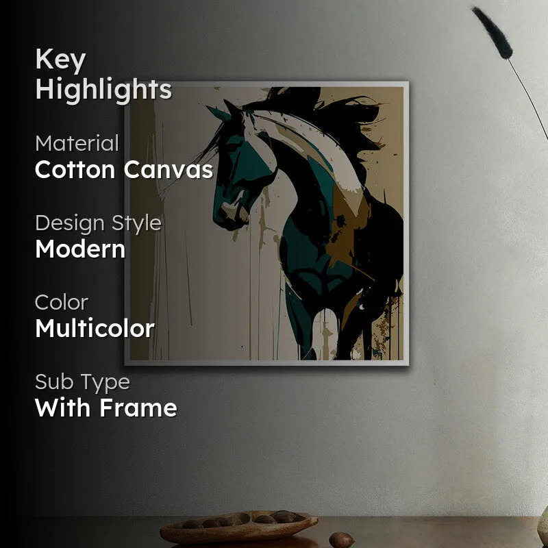 Stallion Lines Wall Art with White Frame media 2