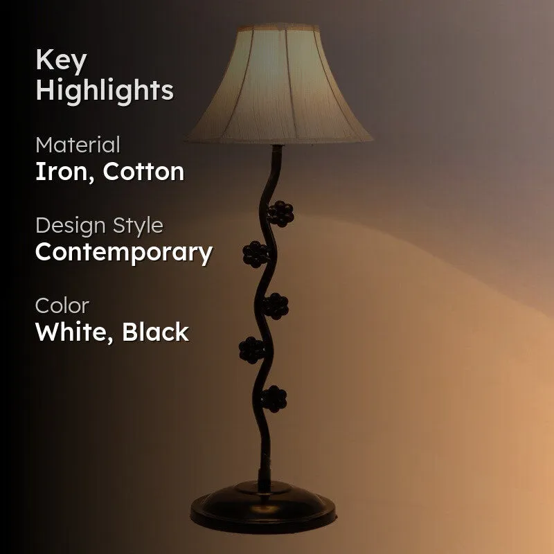 Astreva Cotton Table Lamp With Iron Base - White media 2