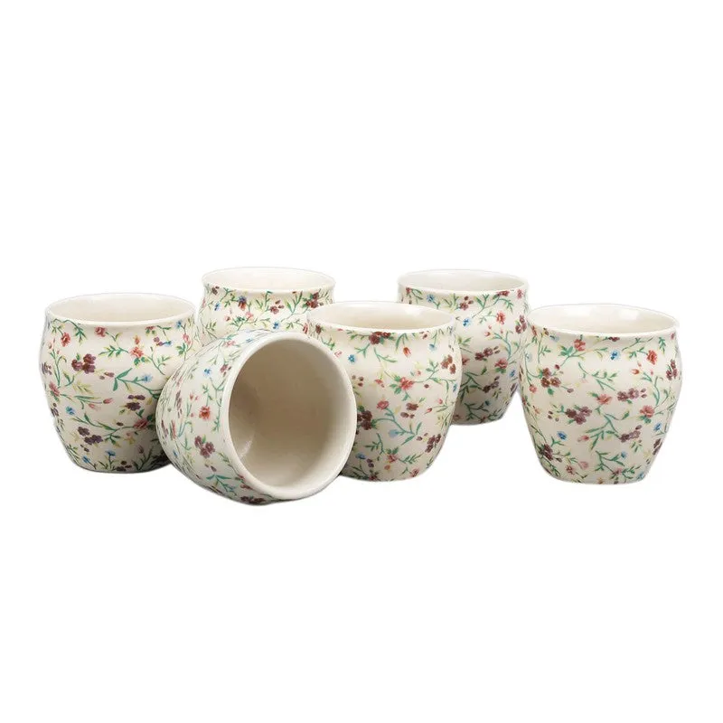 Pastel Garden Stoneware Kulhad(190 ml) - Set Of Six media 4