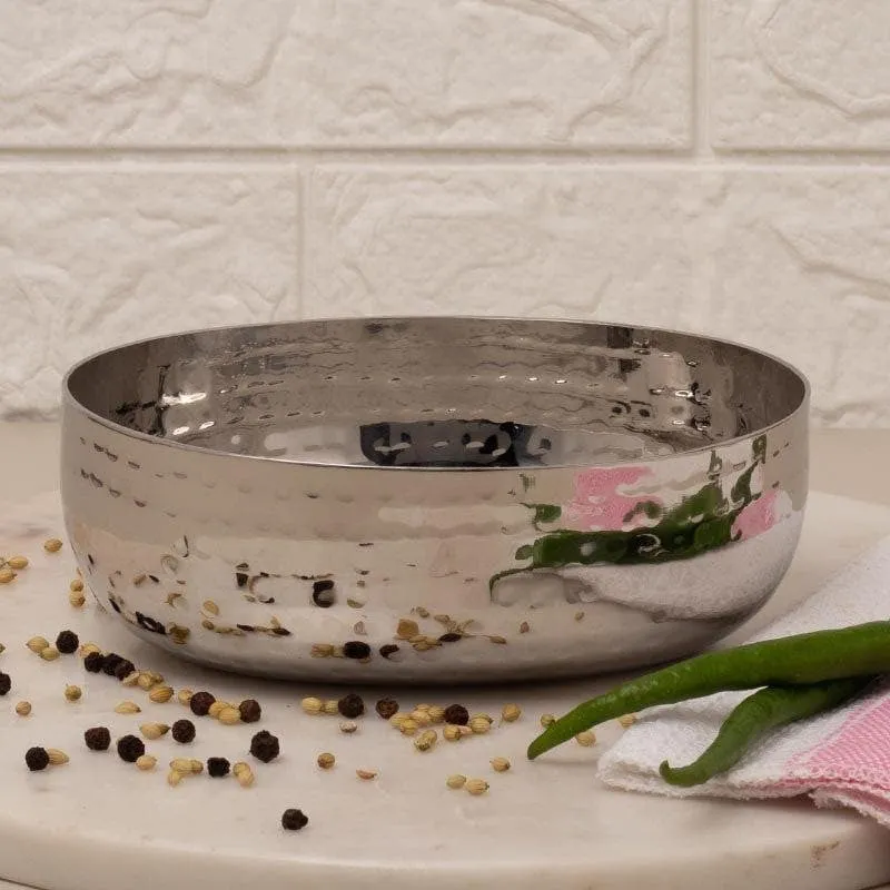 Vintage Charm Hammered Snack Bowl (500 ML) - Set Of Two media 1