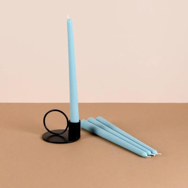 Set of 4 Powder Blue Tapered Candles - Oceanic Mist Scented media 3