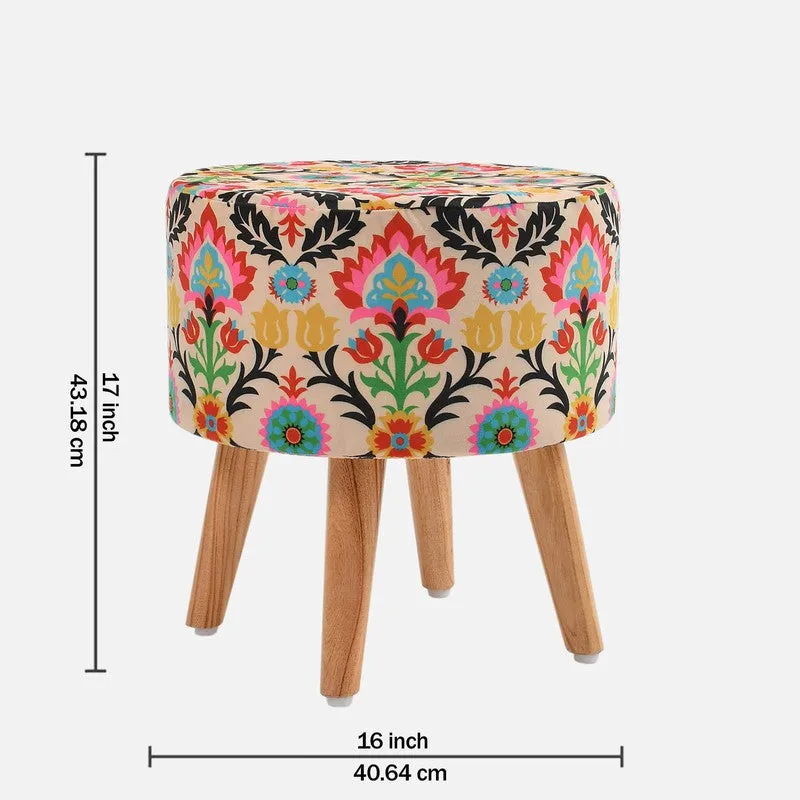 Avira Ethnic Velvet Ottoman - Multicolor media 7