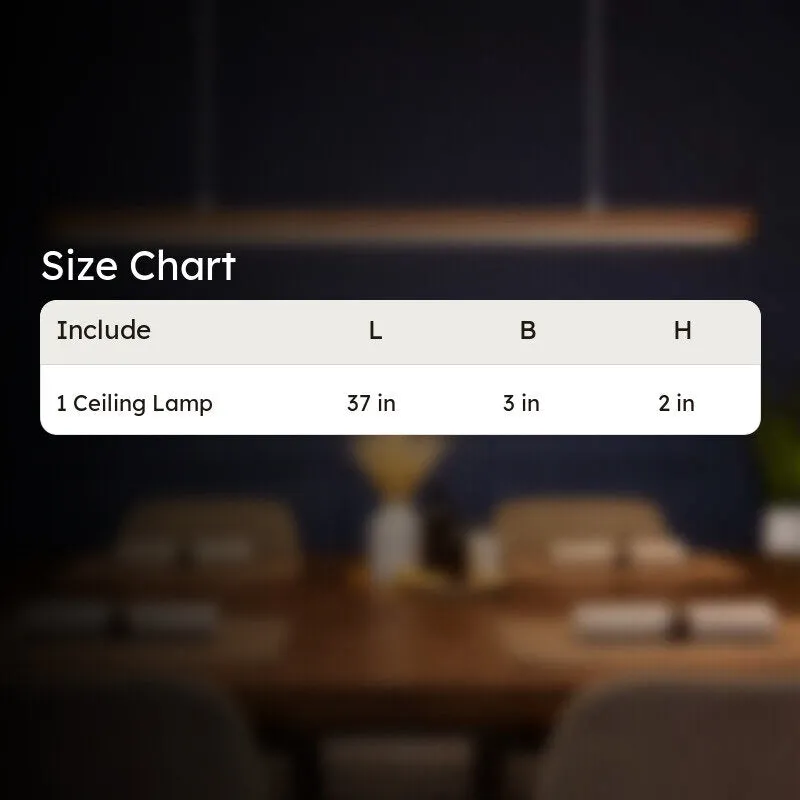 Slim LED Bar Teak Wood Ceiling Lamp media 8
