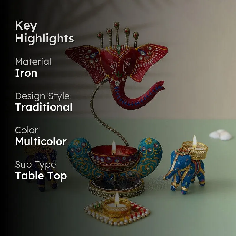 Nritya Ganesh Tea Light Candle Holder media 2