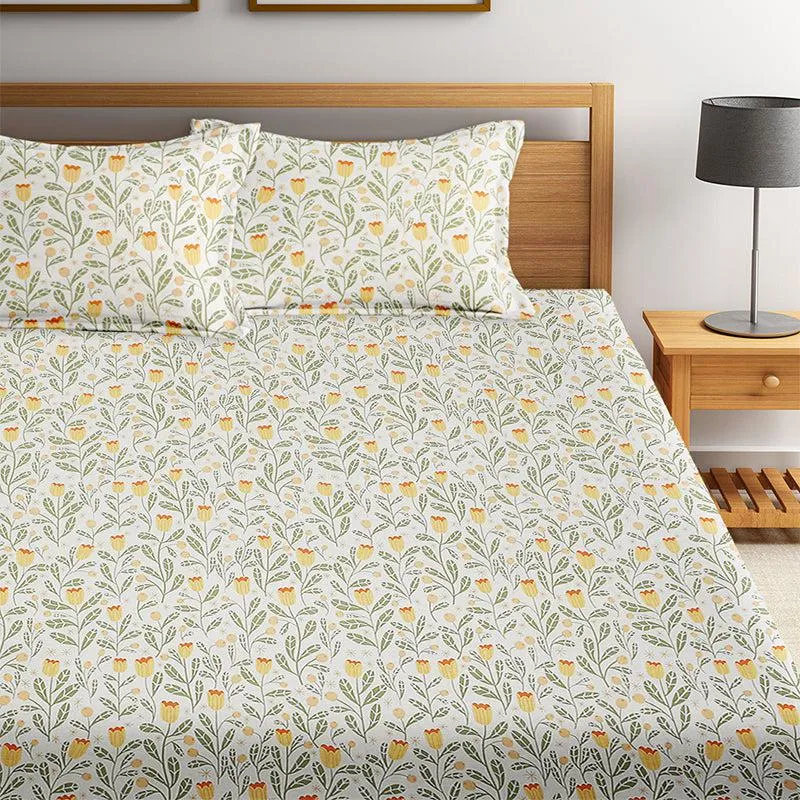 Zion Floral Cotton Bedsheet - 210 TC media 5