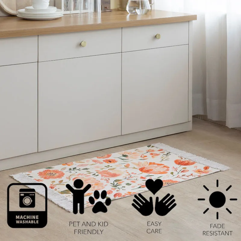 Sylven Cotton Door Mats - White & Orange media 7