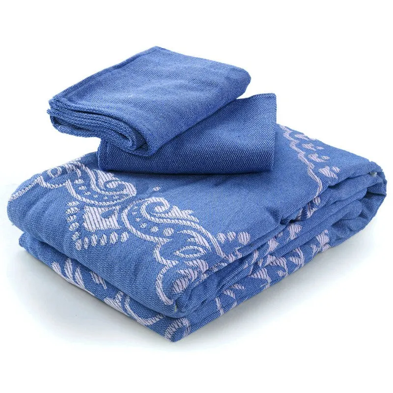 Ethnic Serenity Cotton Bedsheet (Blue) - 220 TC media 5