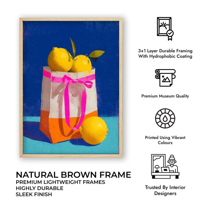Juicy Lemonade Canvas Wall Painting - Brown Frame media 10