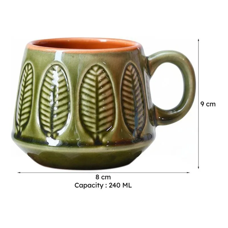 Adriano Ceramic Tea Cup (240 mL/Green) media 7