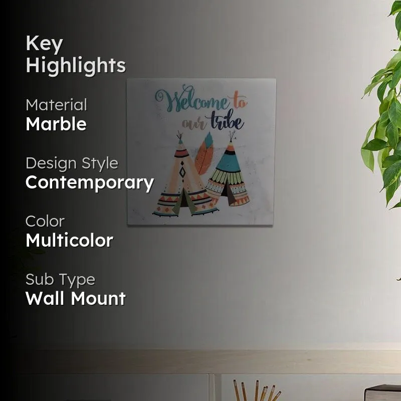 Welcome To Our Tribe Marble Wall Accent media 2