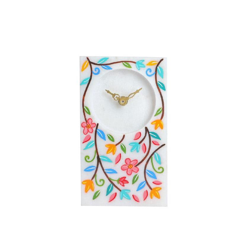 Flora Fall Hand Painted Marble Table Clock media 4