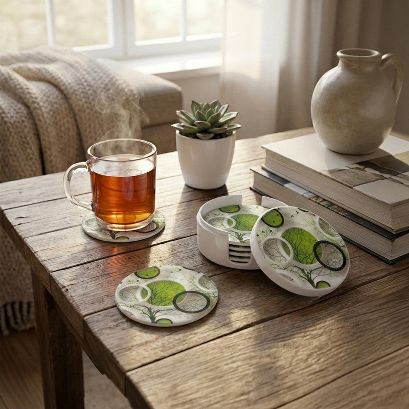 B & T Melamine Coaster Set - Eight Piece Set