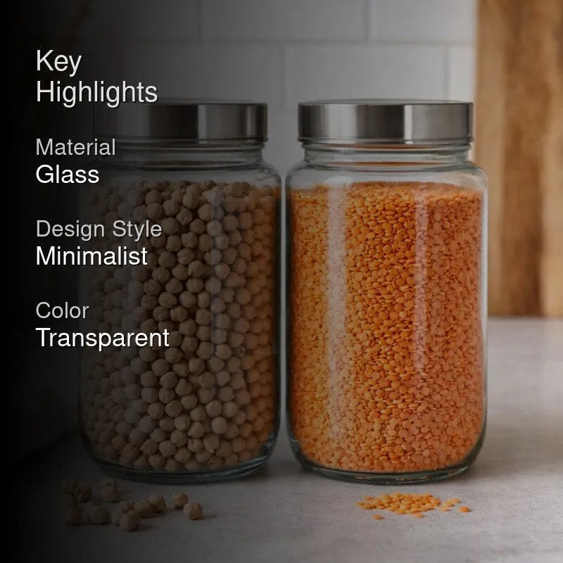 KitchenVault Glass Jar (1500 mL Each) - Set Of Two media 2