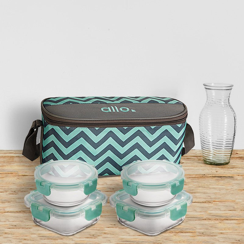 Ediva Leak Proof Glass Lunch Box with Bag- Set of Four media 3