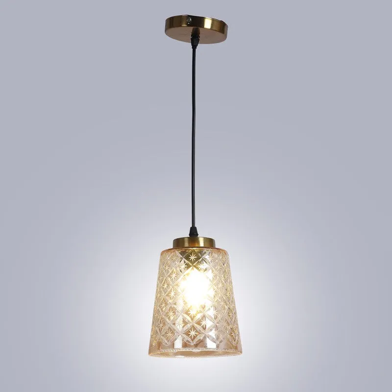 Elysian Glow Glass & Metal Ceiling Lamp media 6