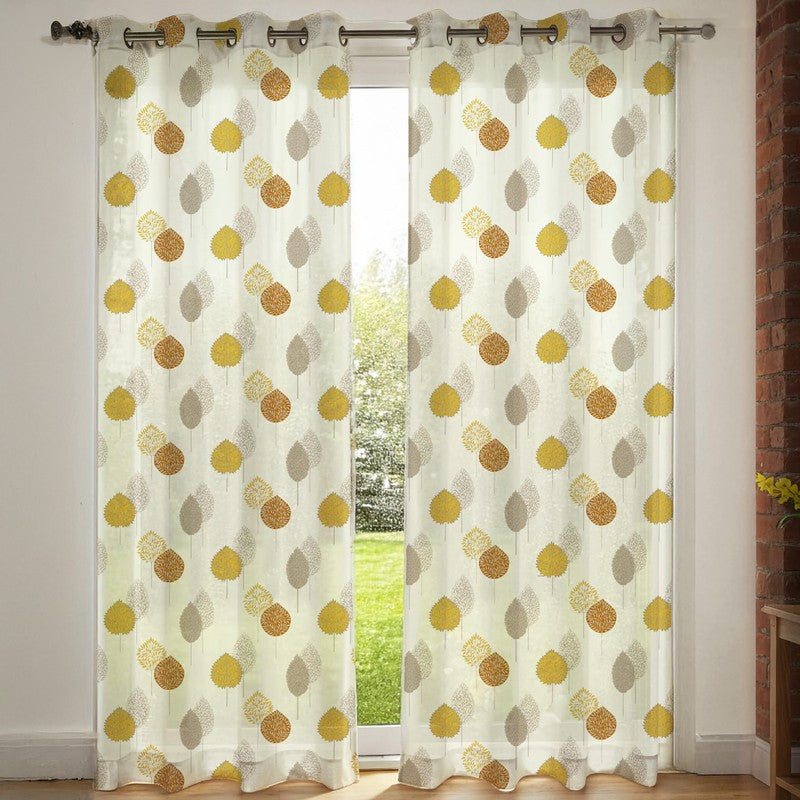 Urban Space Goldleaf Multicolor Polyester Curtains - Set Of Two media 3