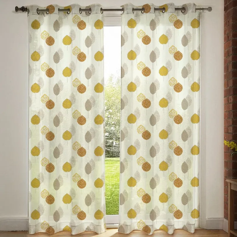 Urban Space Goldleaf Multicolor Polyester Curtains - Set Of Two media 3