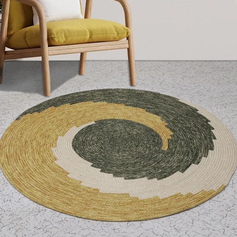 Spiro Round Cotton Rug - Yellow & Green media 3