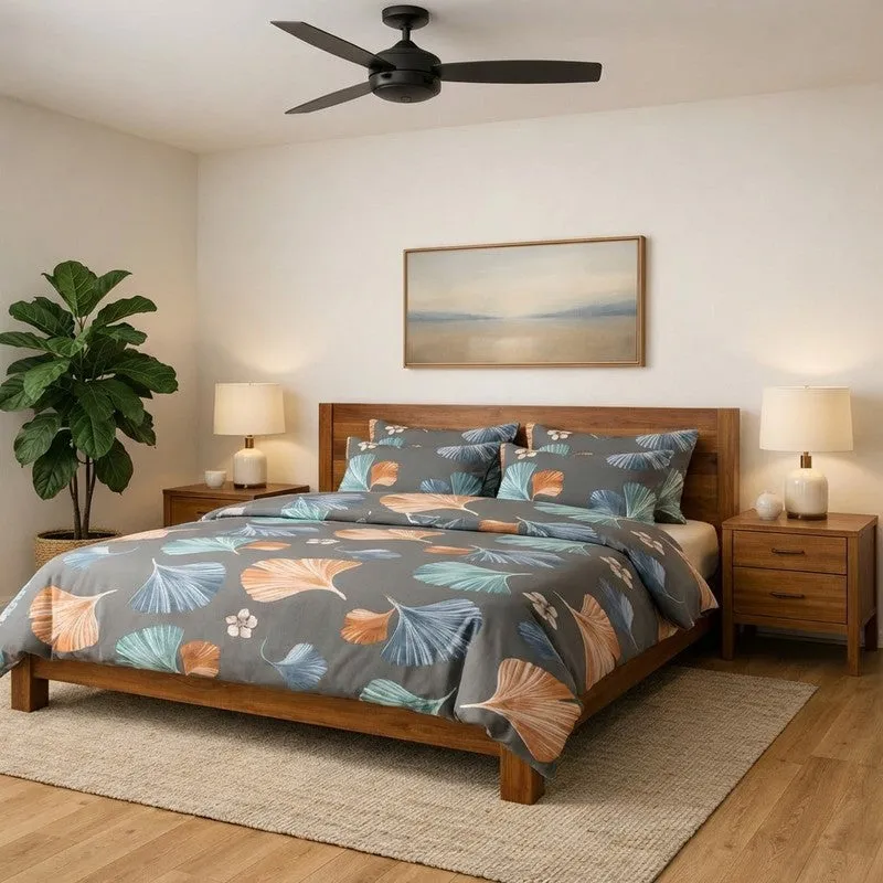 Serene Leaves Bedsheet - 190 GSM media 1