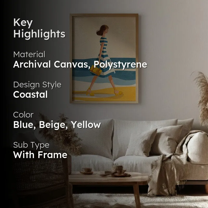 Seabreeze Canvas Wall Painting - Brown Frame media 2
