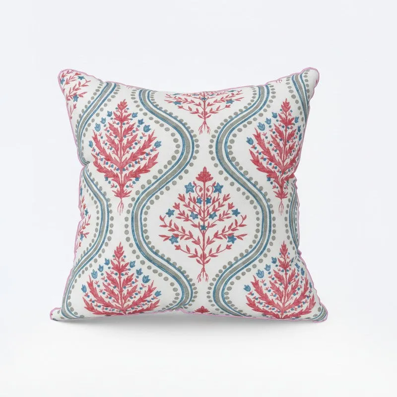 Paisley Motif White & Red Cushion Cover Set - Set Of Two media 3