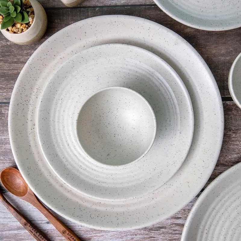Earthy Attic Dinner Set (White) - 16 Piece Set media 1