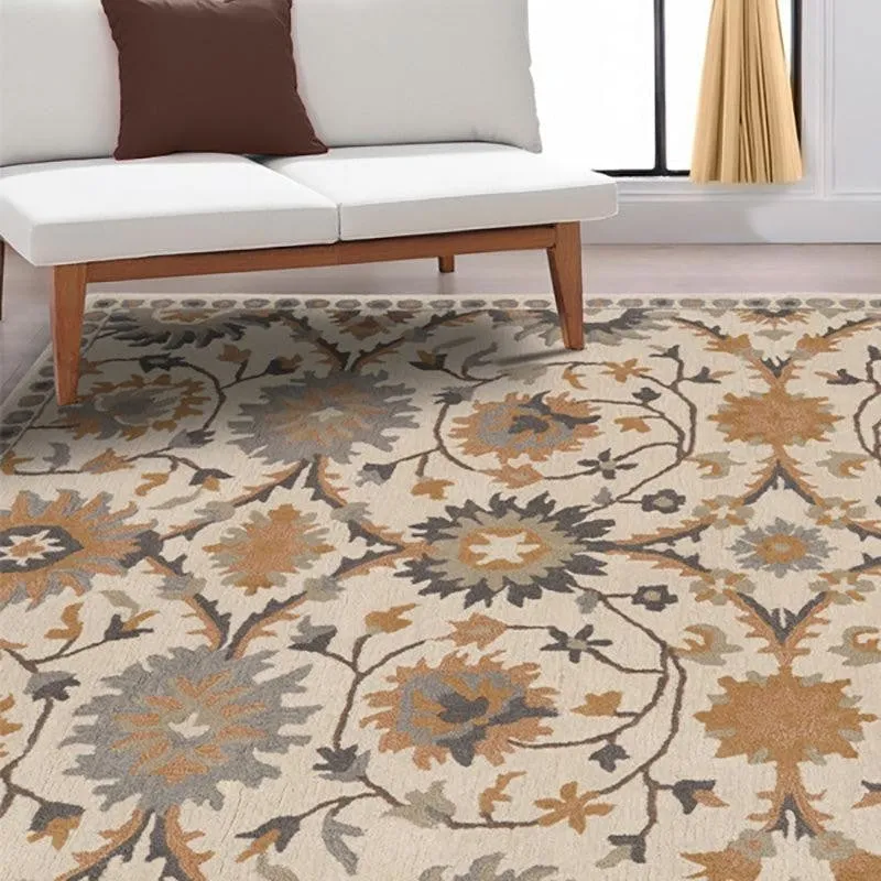Awen Hand Tufted Ethnic Wool & Nylon Carpet - Ivory media 3