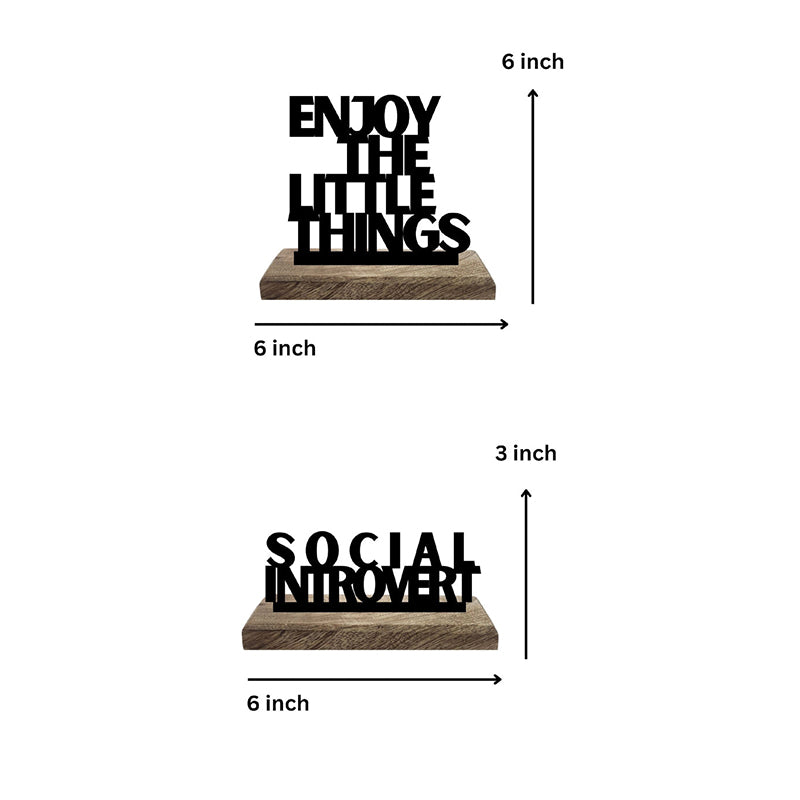 Introvert's Delight Typography Showpiece - Set Of Two media 7