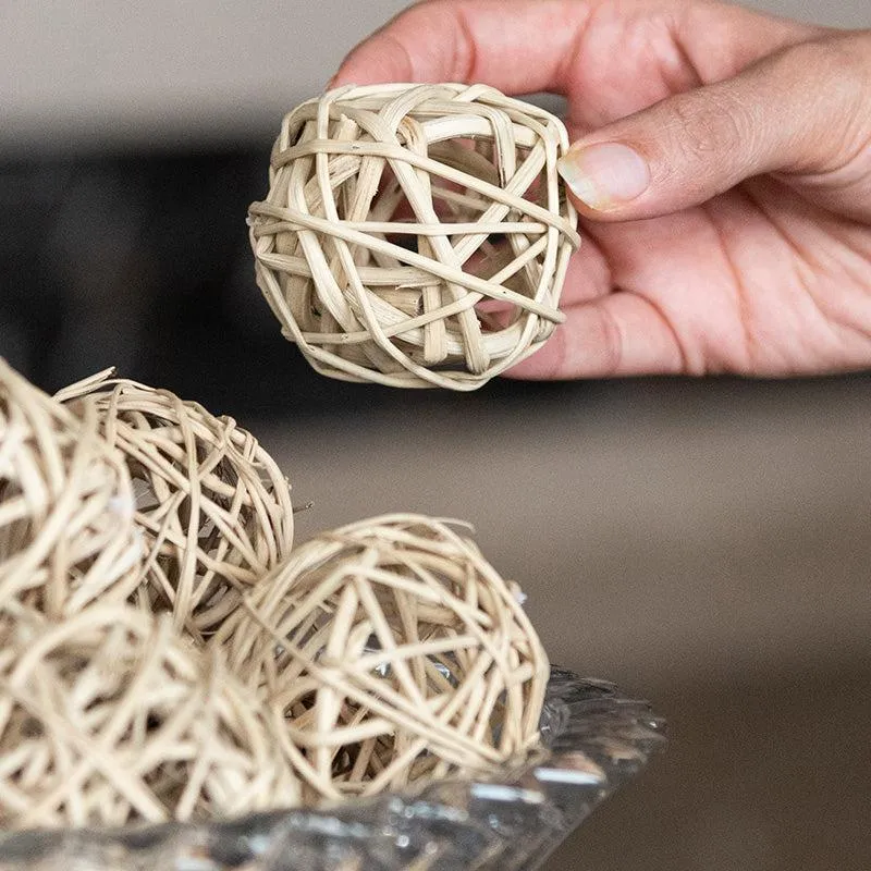 Naturally Dried Rattan Balls - Set Of Twenty media 4