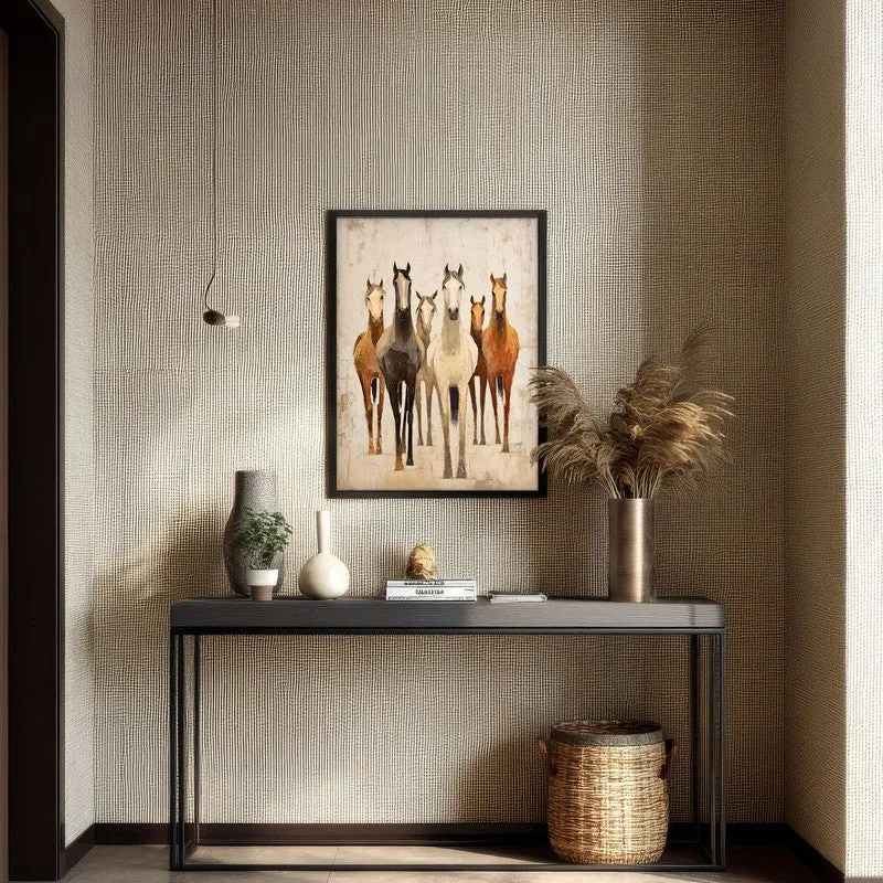Dynamic Horse Wall Painting With Black Frame media 7