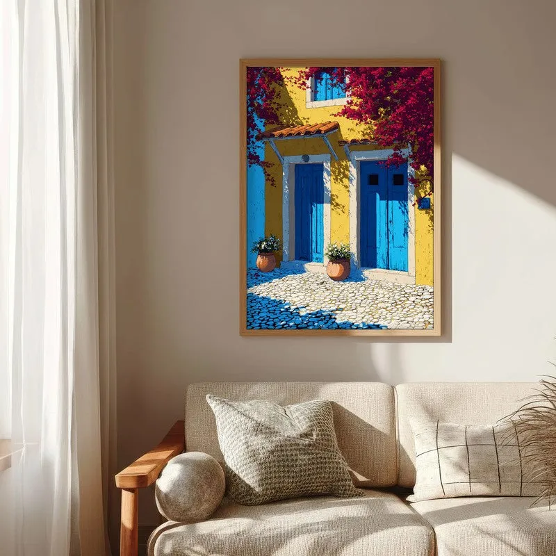 Coastline Hue Canvas Wall Painting - Brown Frame media 6