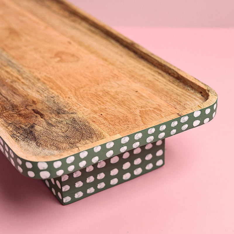 Dot Matrix Handpainted Wood Platter media 5