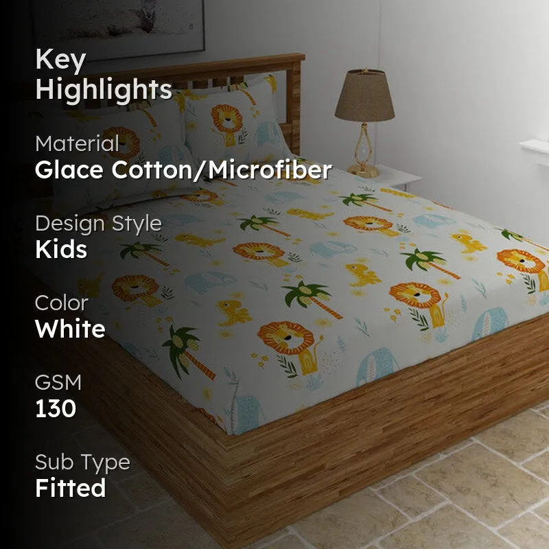 Madagascar Kids Microfiber Bedsheet (Off White) - 130 GSM media 2