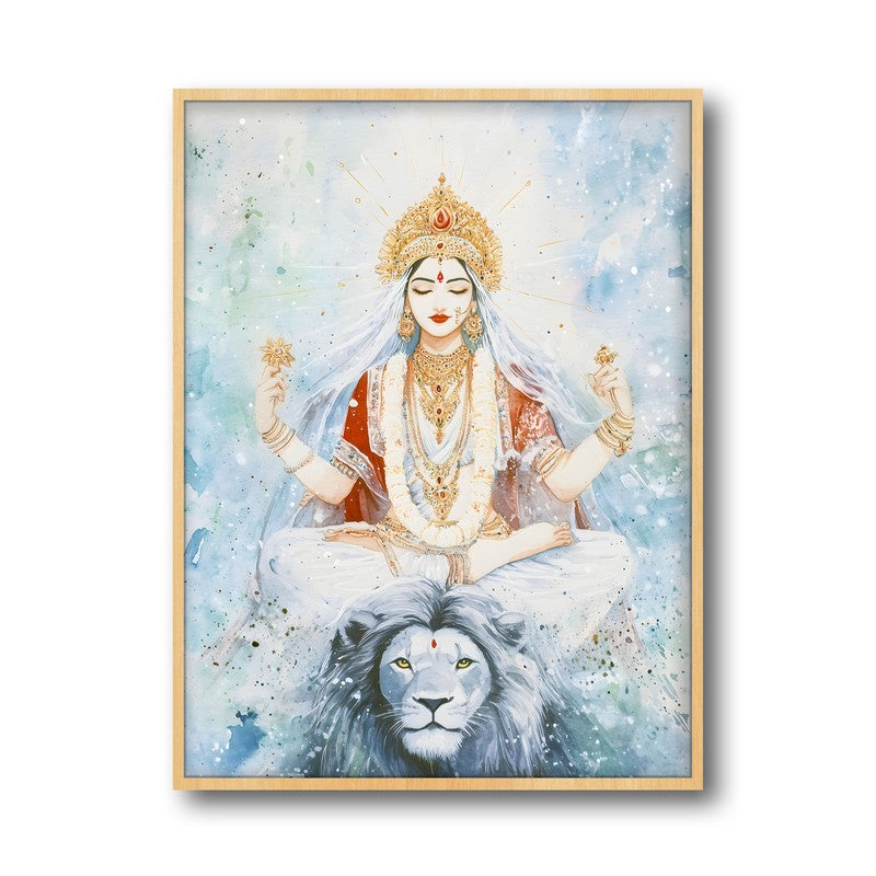 Shakthi Eternal Spiritual Archival Paper Wall Painting - Natural Brown Frame media 5